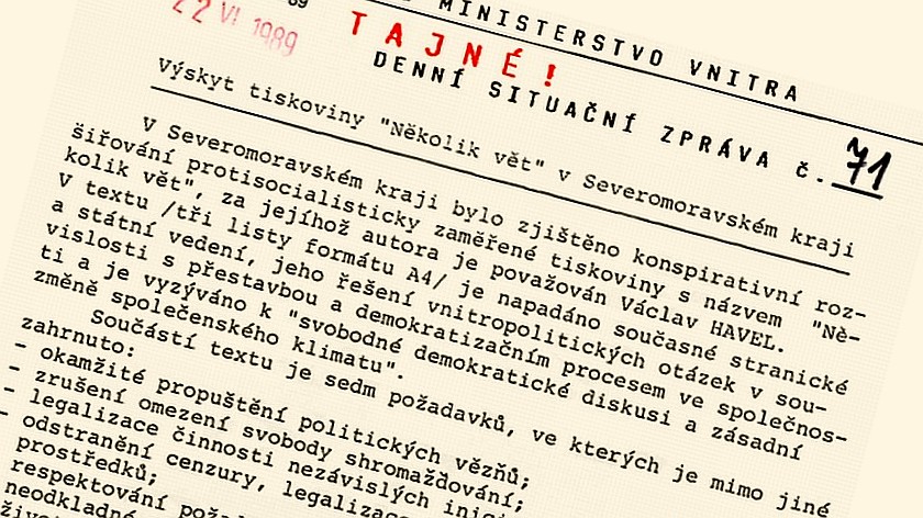 Denní situační zpráva Federálního ministerstva vnitra ČSSR ze dne 22. června 1989