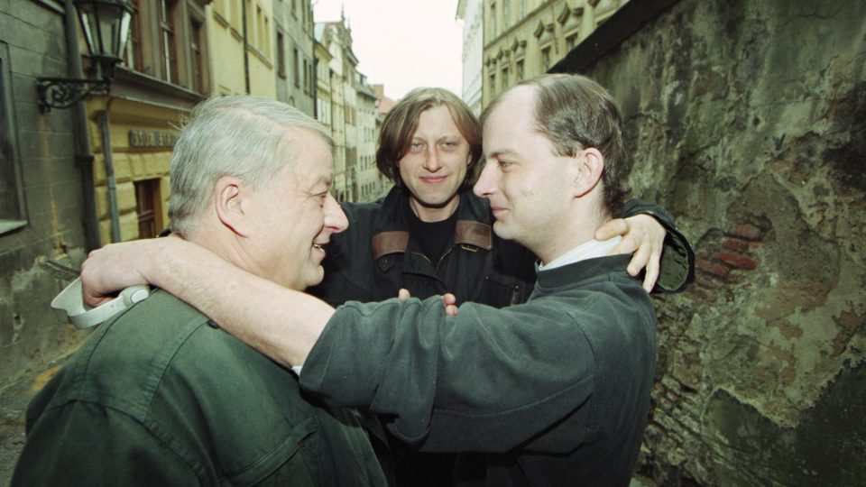 Dramatik Josef Topol, zpěvák Filip Topol a textař a básník Jáchym Topol