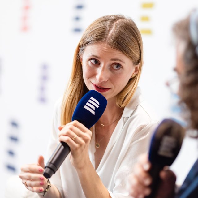 Slovenská spisovatelka Dominika Sakmárová na festivalu Svět knihy | foto: Jiří Šeda,  Český rozhlas