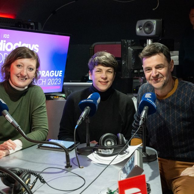 Konference Radiodays Europe,  manažerka pro rozhlasovou sekci EBU Edita Kudláčová,  šéfredaktorka Vltavy Jaroslava Haladová a moderátor Akcentu Saša Michailidis | foto: Khalil Baalbaki,  Český rozhlas
